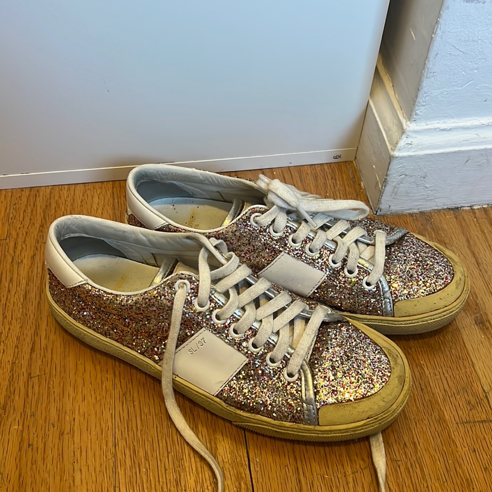 Saint Laurent glitter sneakers